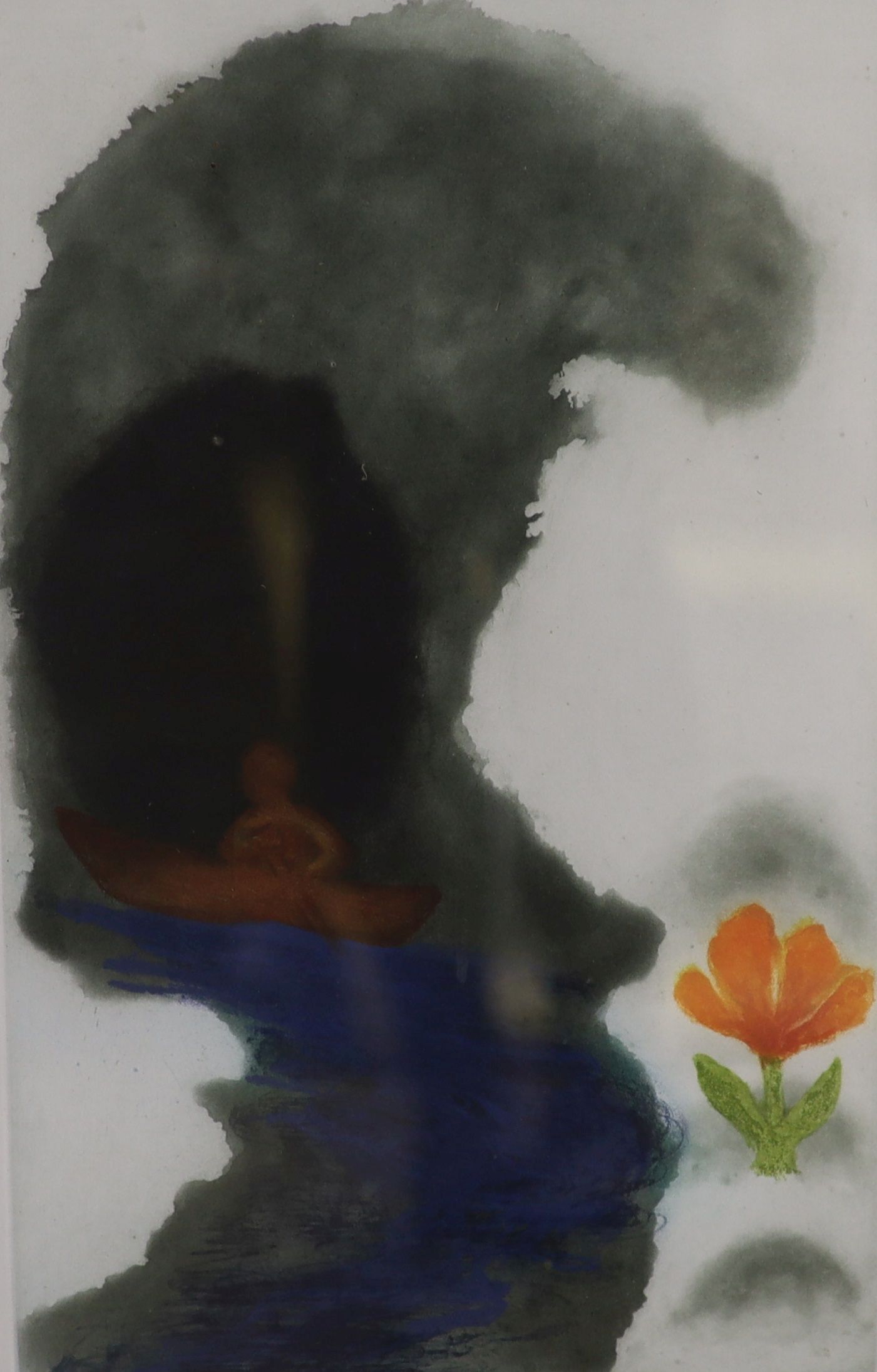 Ken Kiff R. A. (1935-2001), etching with aquatint, 'Wave and Flower', 1993, 40 x 25cm